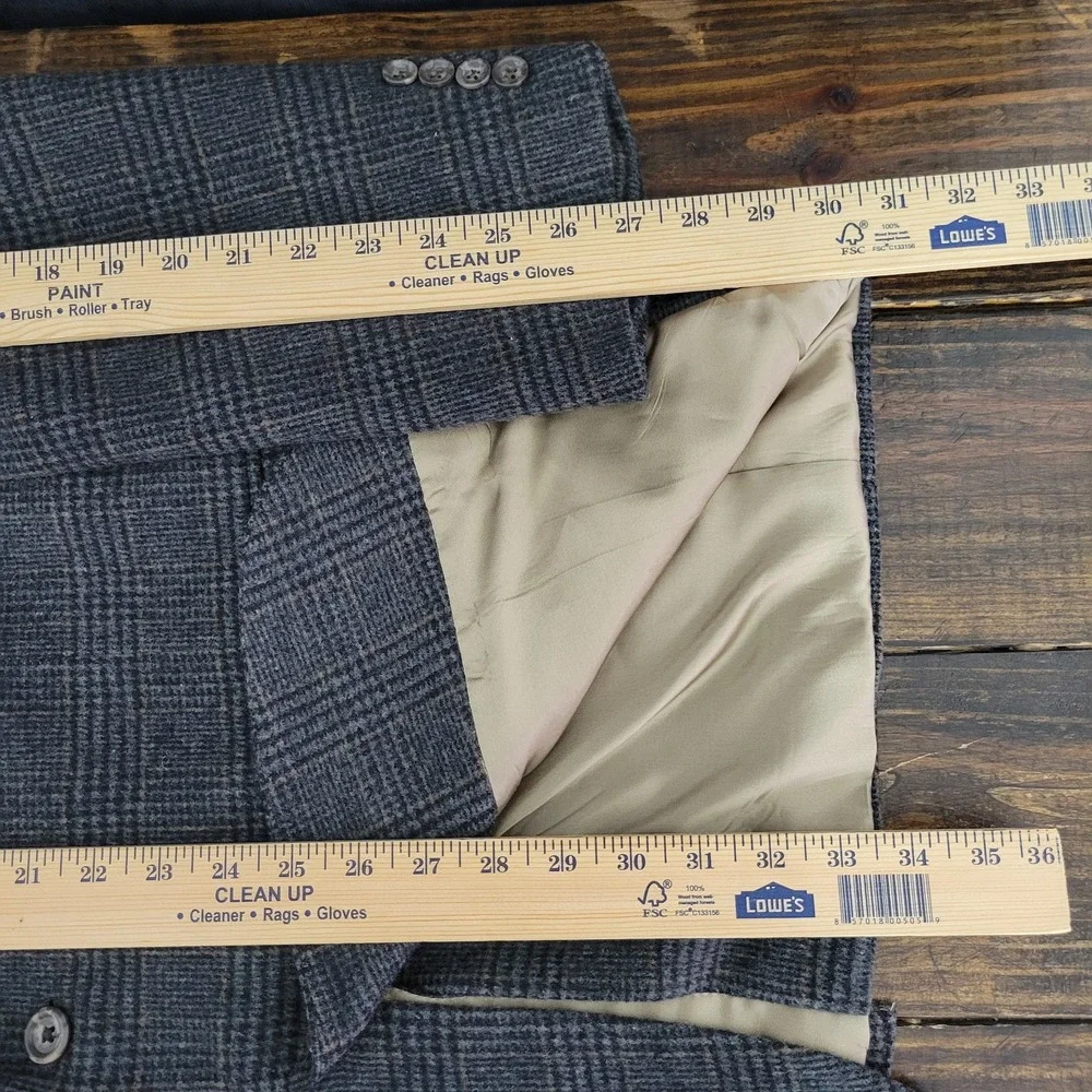 Cricketeer Men's‎ Sport Coat Blazer Two Button Flannel Plaid Wool Blend 46XL